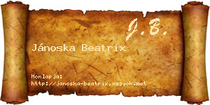 Jánoska Beatrix névjegykártya